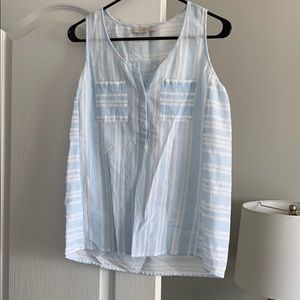 Blue and White Loft Top